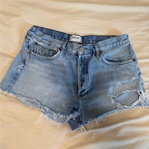AGOLDE Women's Distressed Denim Shorts - Light Blue size 31